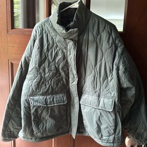 Women’s brand new Old Navy water resistant jacket. Army green. Size L.